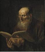Bearded man reading, unknow artist